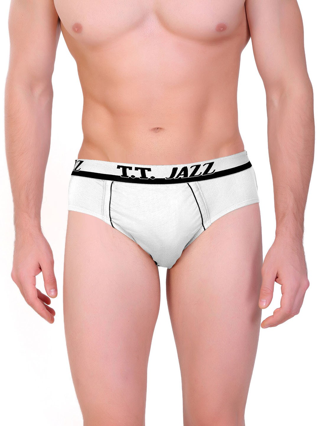 

T.T. Mens Pack Of 5 Jazz Pure Cotton Mid-Rise Basic Briefs, White