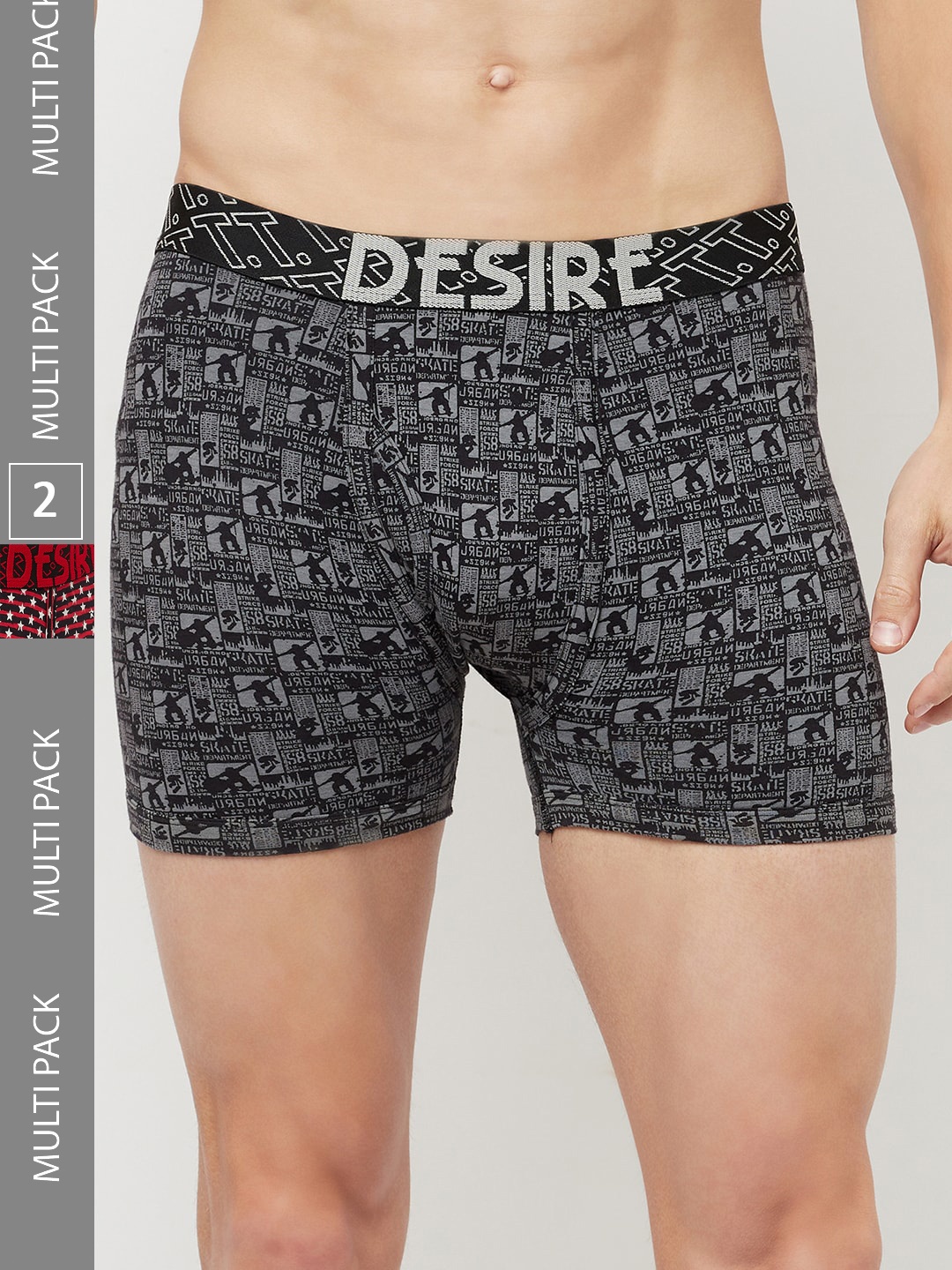 

T.T. Desire Men Pack Of 2 Pure Cotton Trunks, Grey