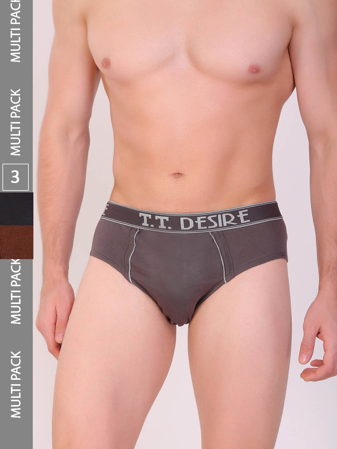 

T.T. Men Pack Of 4 Desire Assorted Mid-Rise Pure Cotton Basic Briefs