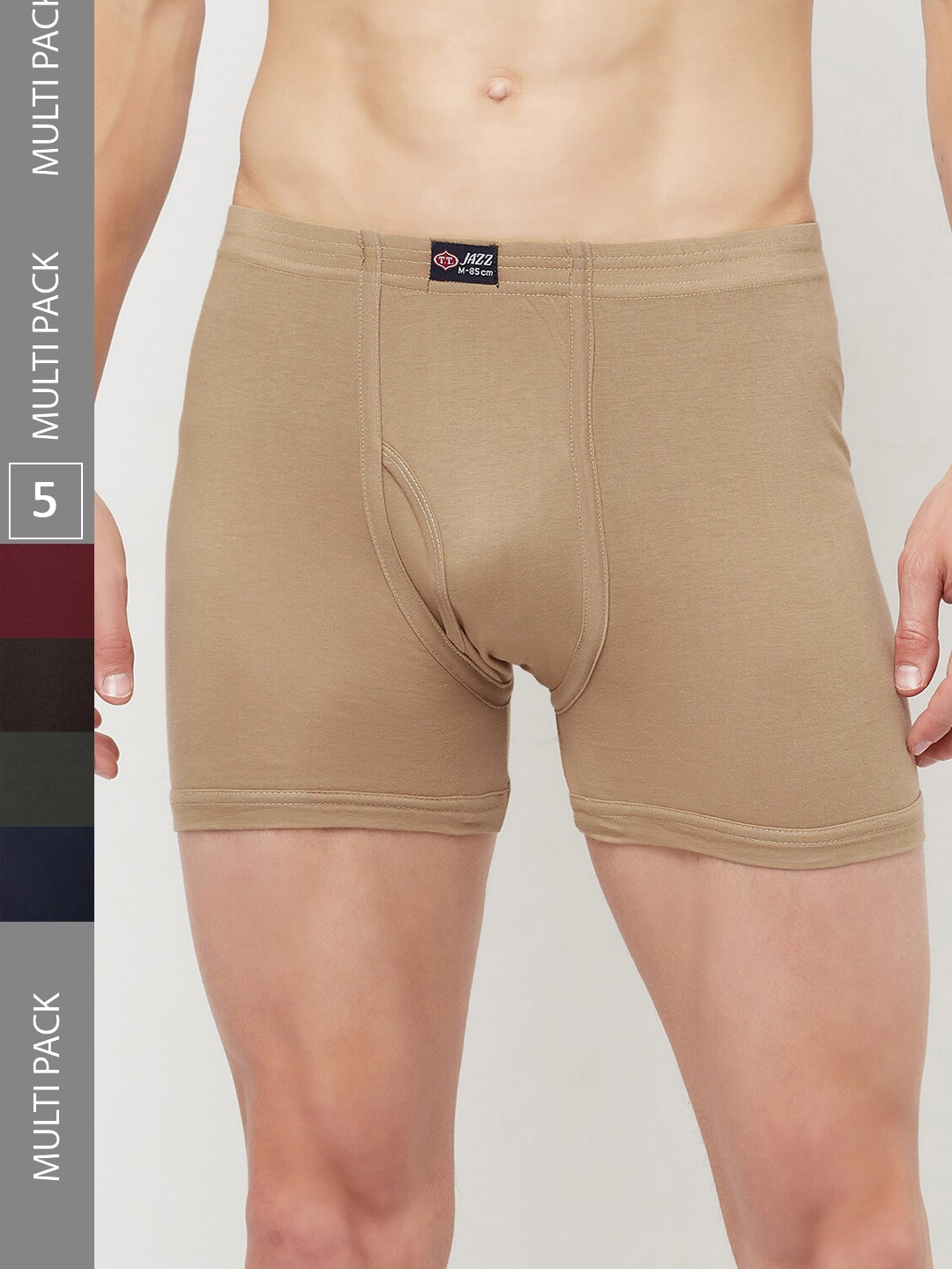 

T.T. Mens Pack Of 4 Jazz Pure Cotton Trunks, Blue