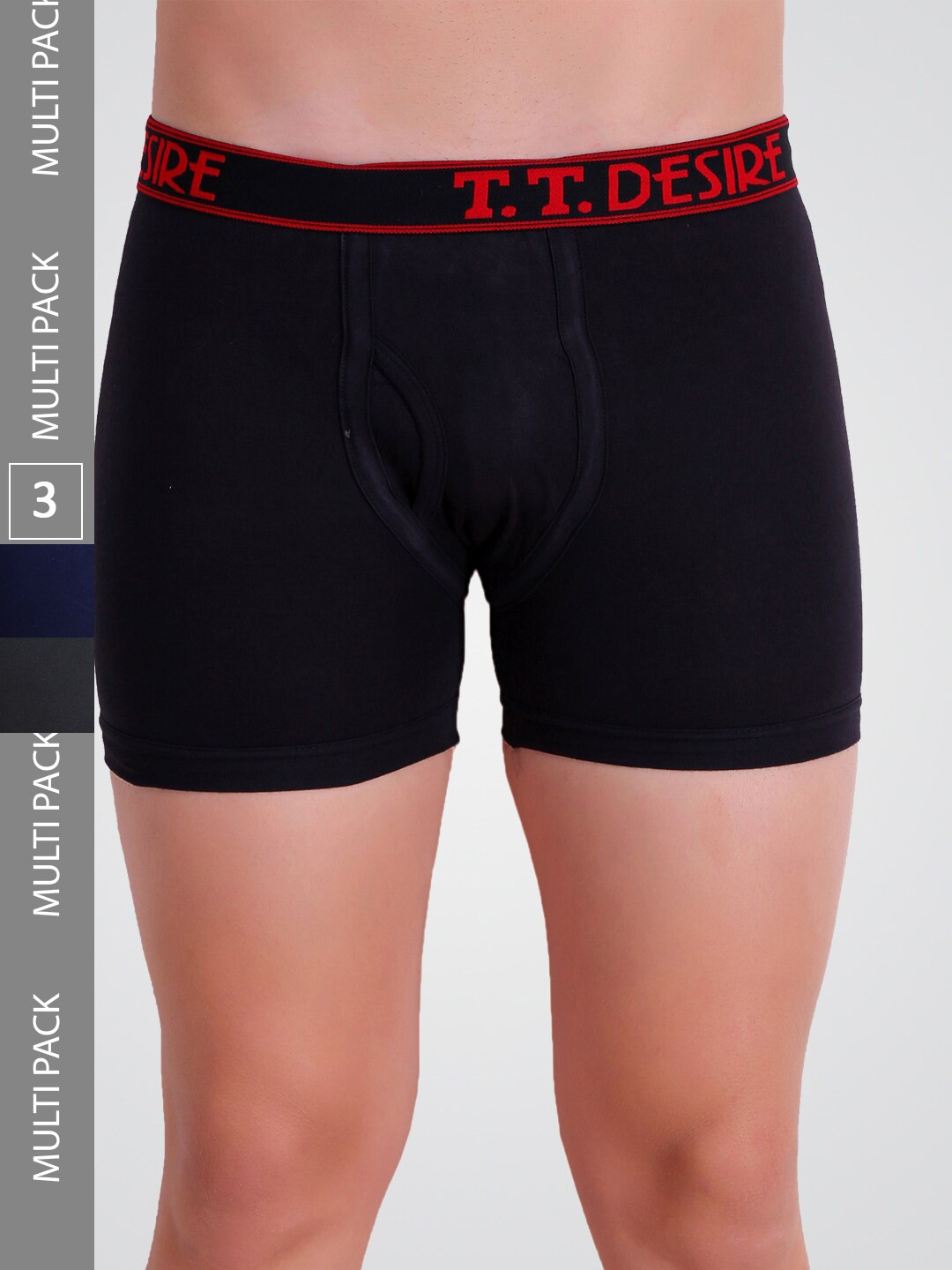

T.T. Men Pack of 3 Desire Fl Pure Cotton Trunks, Olive