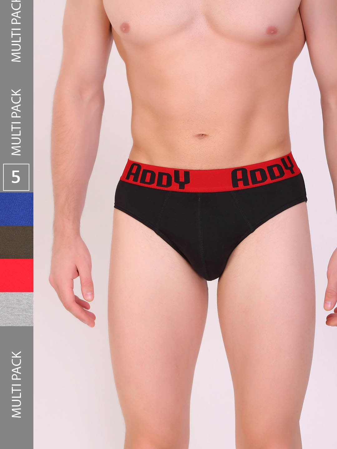 

T.T. Men Pack Of 5 Addy Pure Cotton Basic Briefs, Black