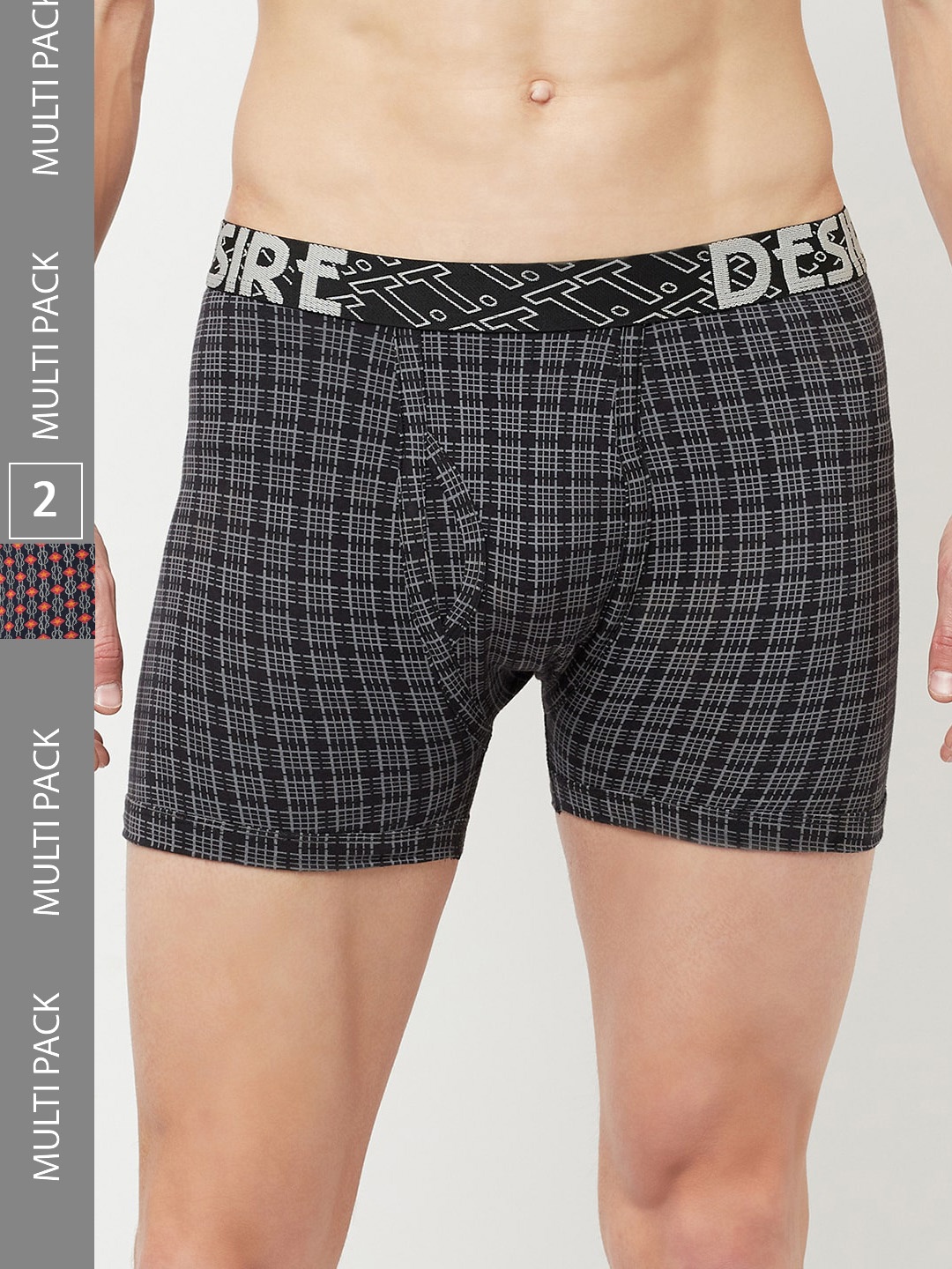 

T.T. Pack Of 2 Desire Pure Cotton Trunks, Grey