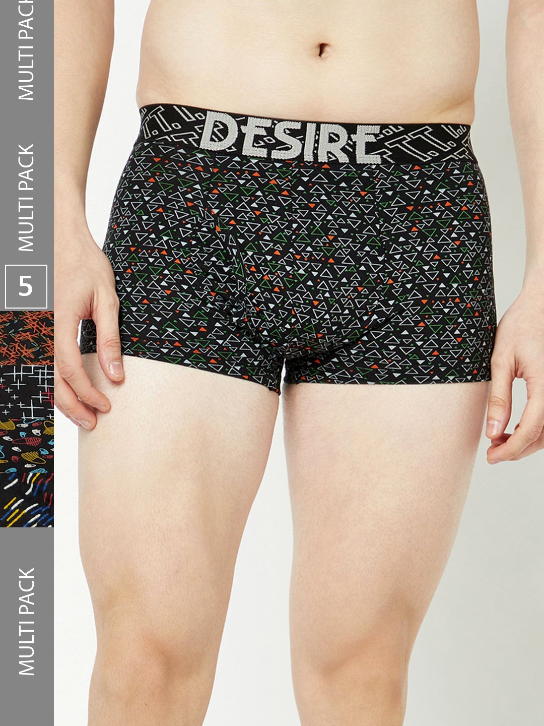 

T.T. Pack Of 5 Desire Pure Cotton Trunks, Grey