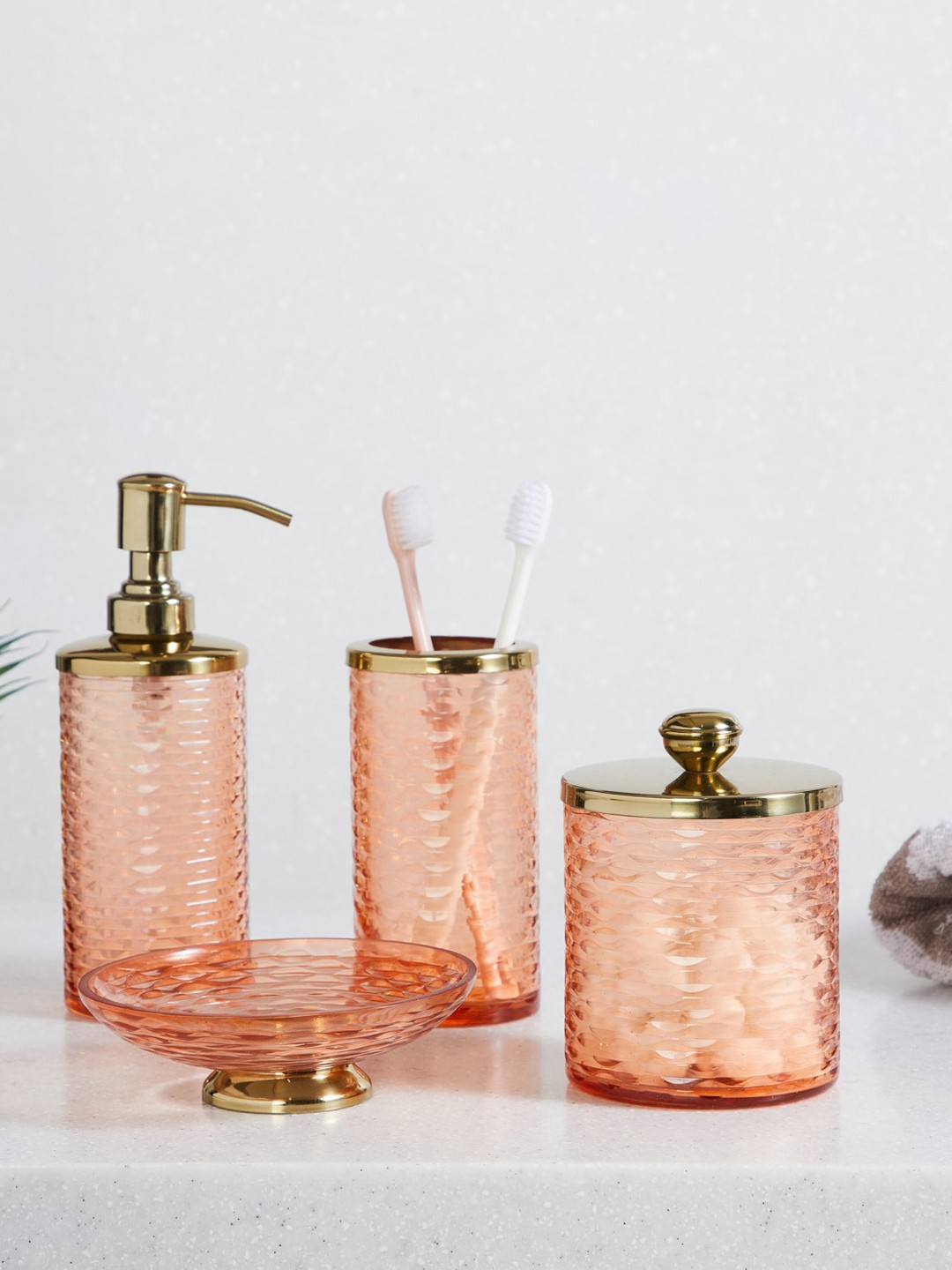 

Home Centre Panama Peach Colored Glass Soap Dish
