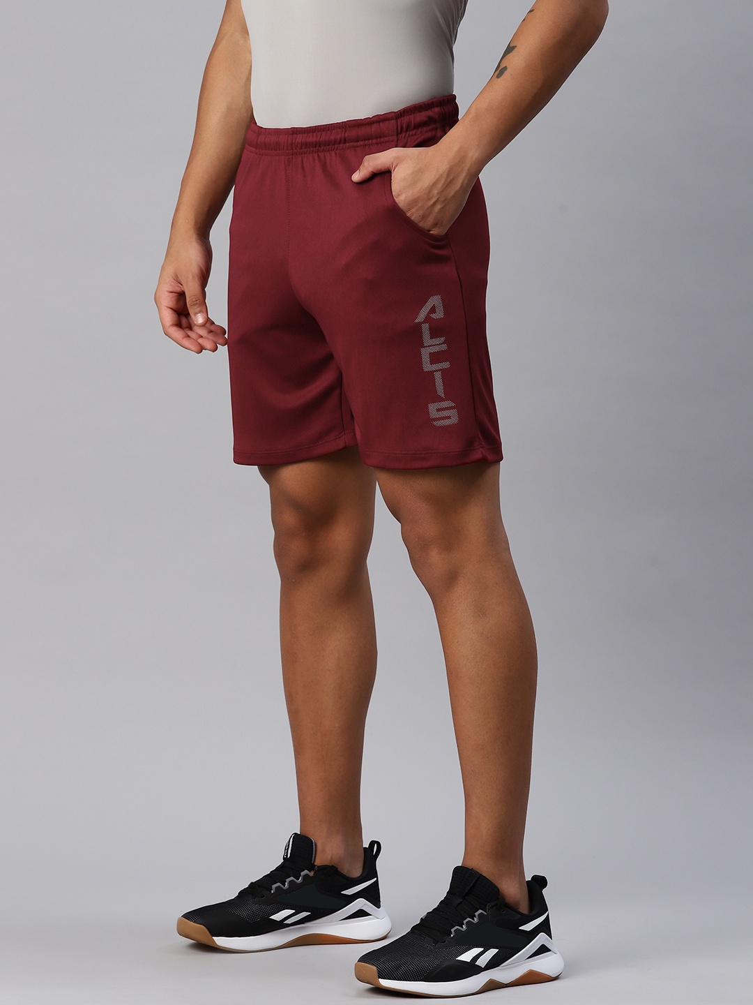 

Alcis Men Slim Fit Training Sports Shorts, Burgundy