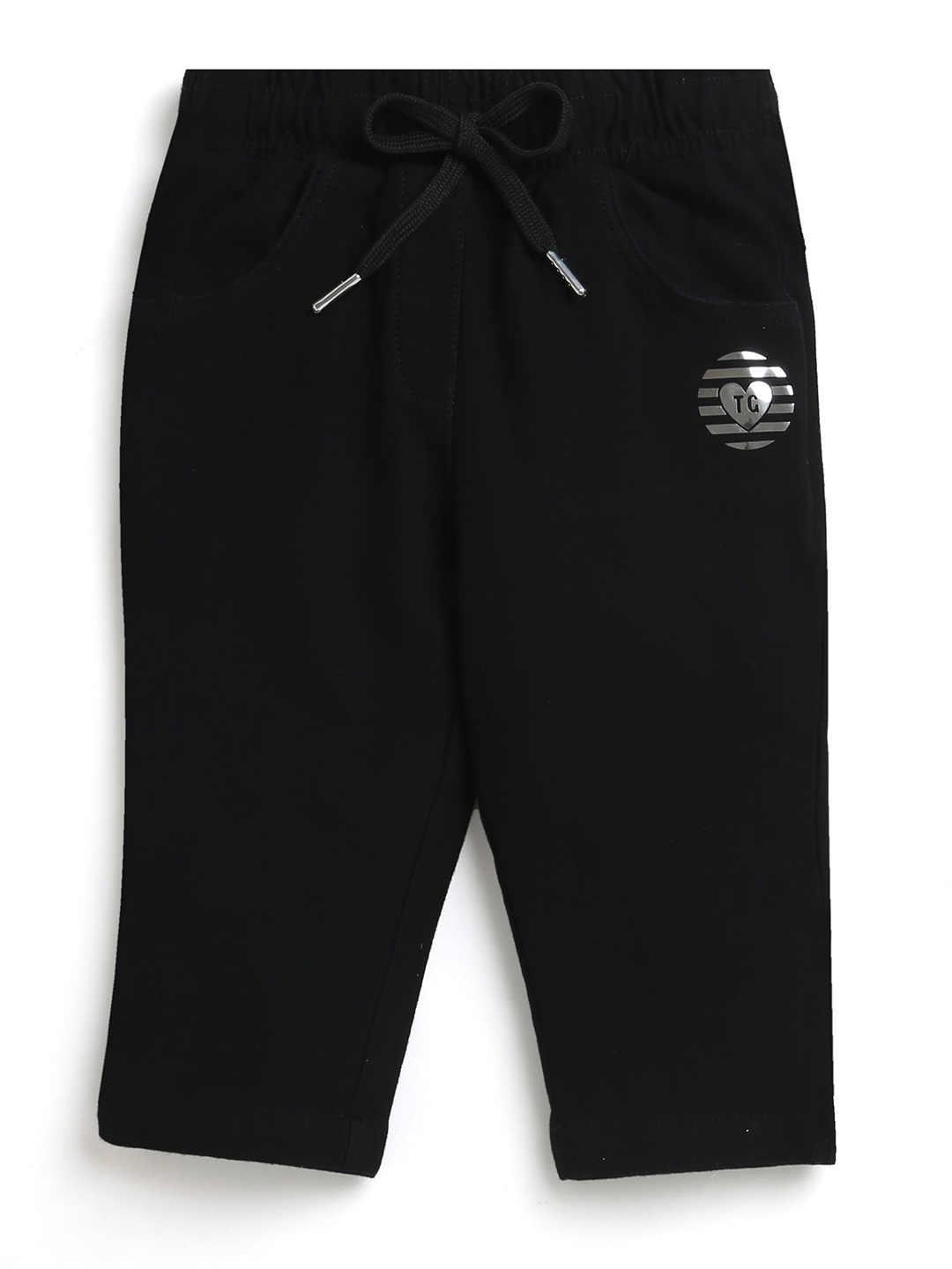 

Tiny Girl Girls Mid-Rise Cotton Capris, Black
