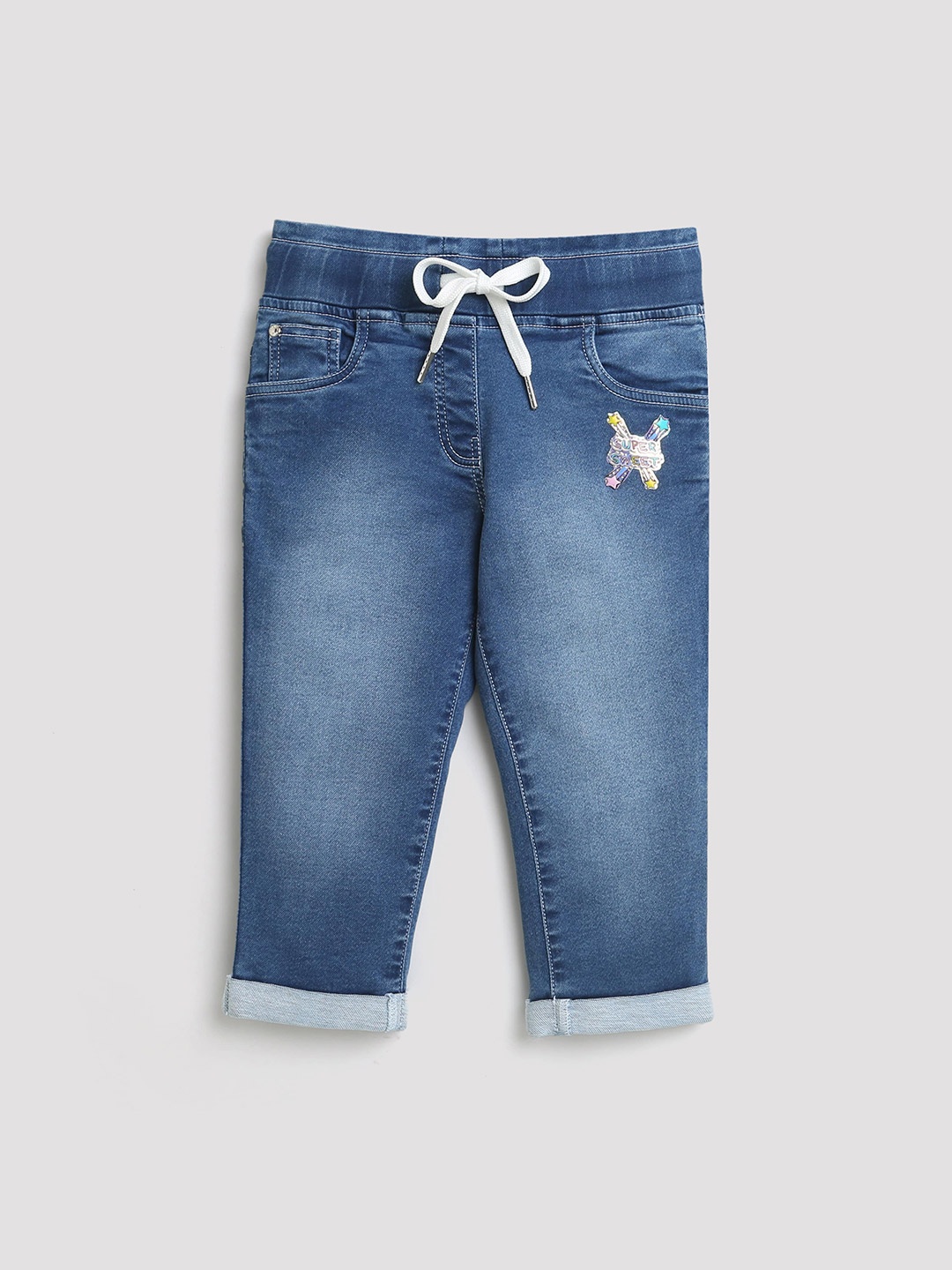 

Tiny Girl Girls Mid-Rise Cotton Capris, Blue