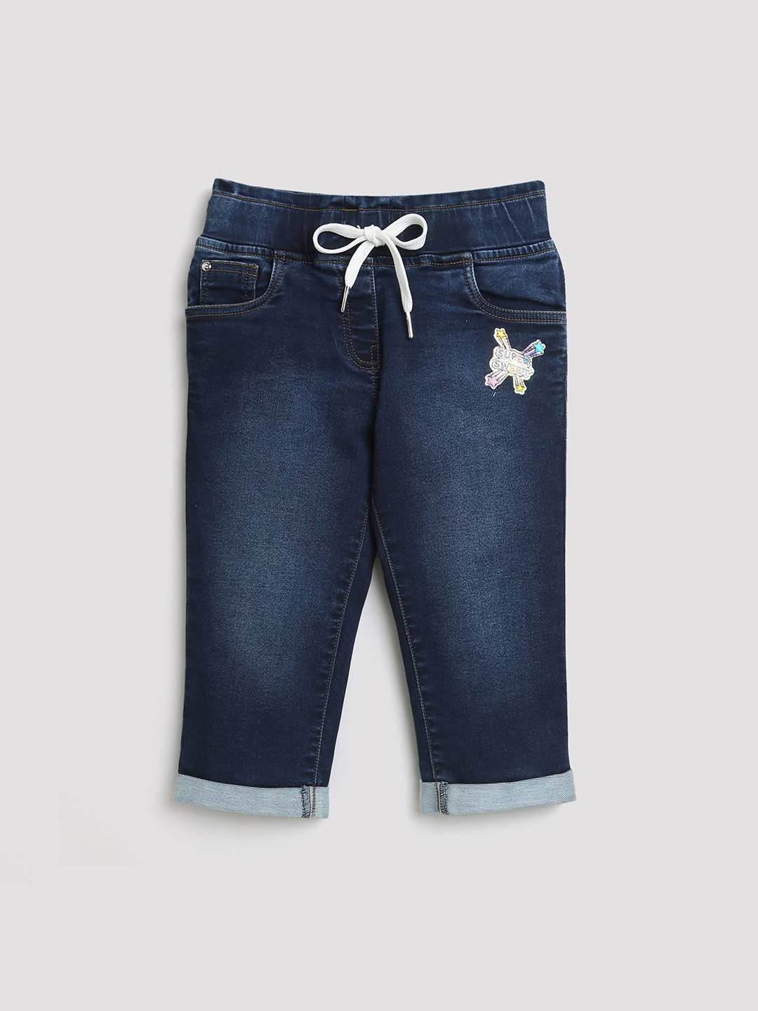 

Tiny Girl Girls Mid-Rise Cotton Capris, Blue