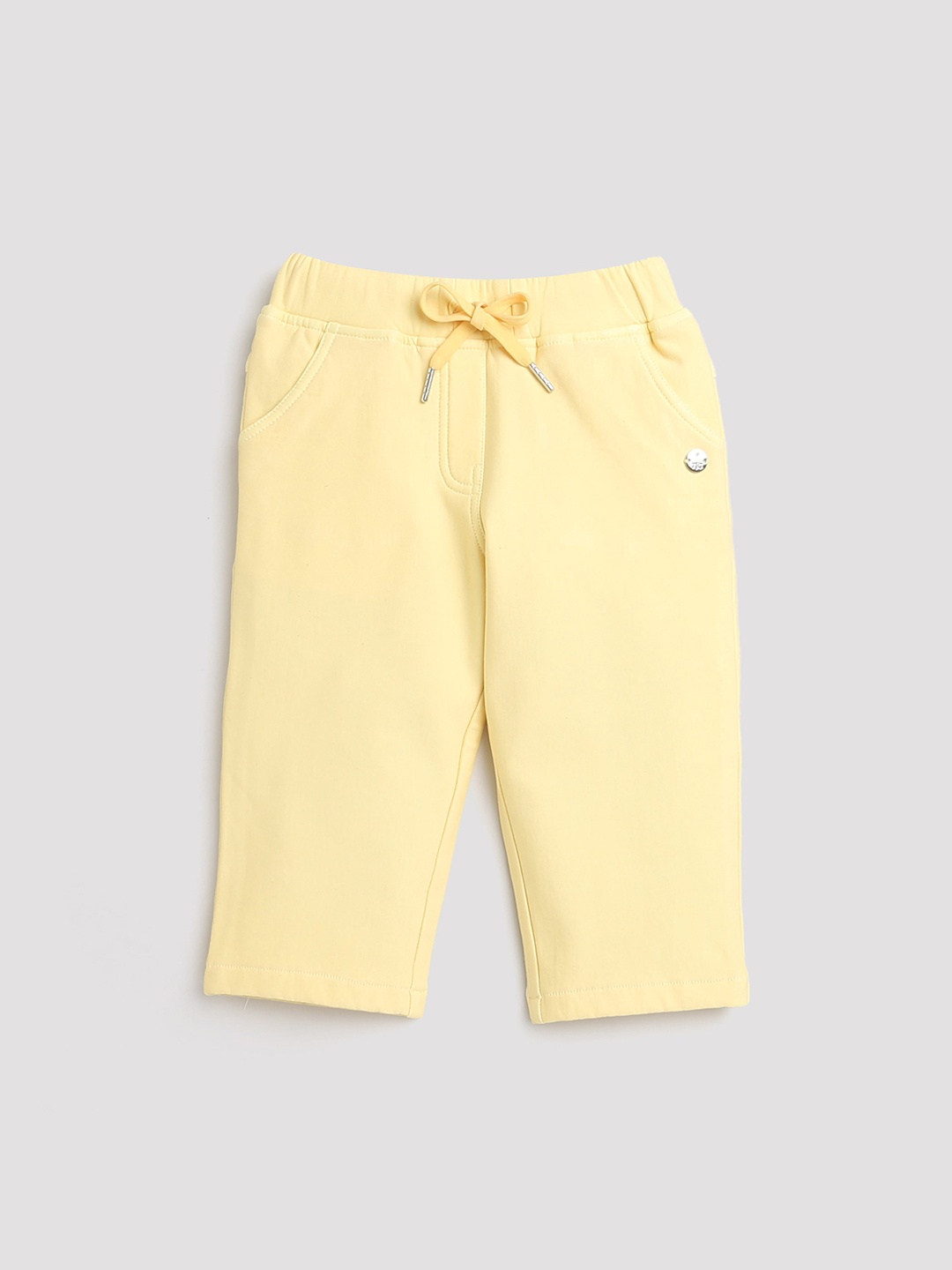 

Tiny Girl Mid-Rise Regular-Fit Cotton Capri, Yellow