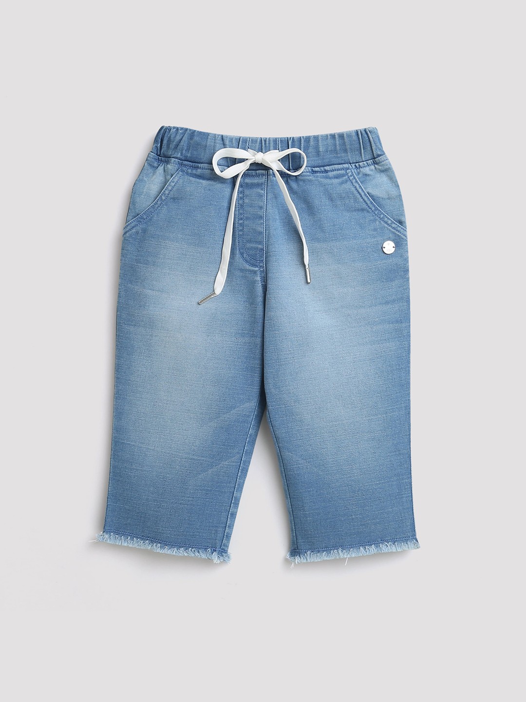

Tiny Girl Girls Mid-Rise Cotton Capris, Blue
