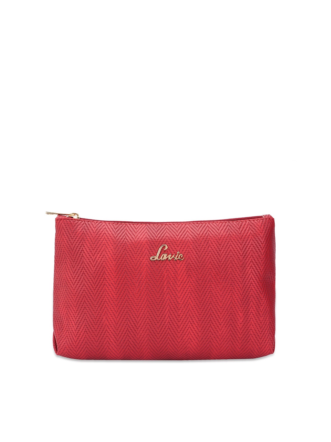 

Lavie Synthetic Leather Textured Multipurpose Pouch, Red