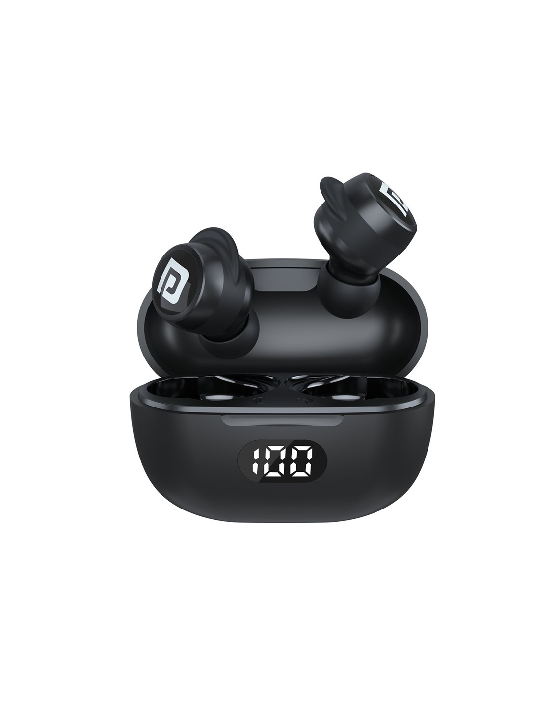 

Portronics Harmonics Twins S5 Smart TWS Earbuds with LED Display Airpods, Black