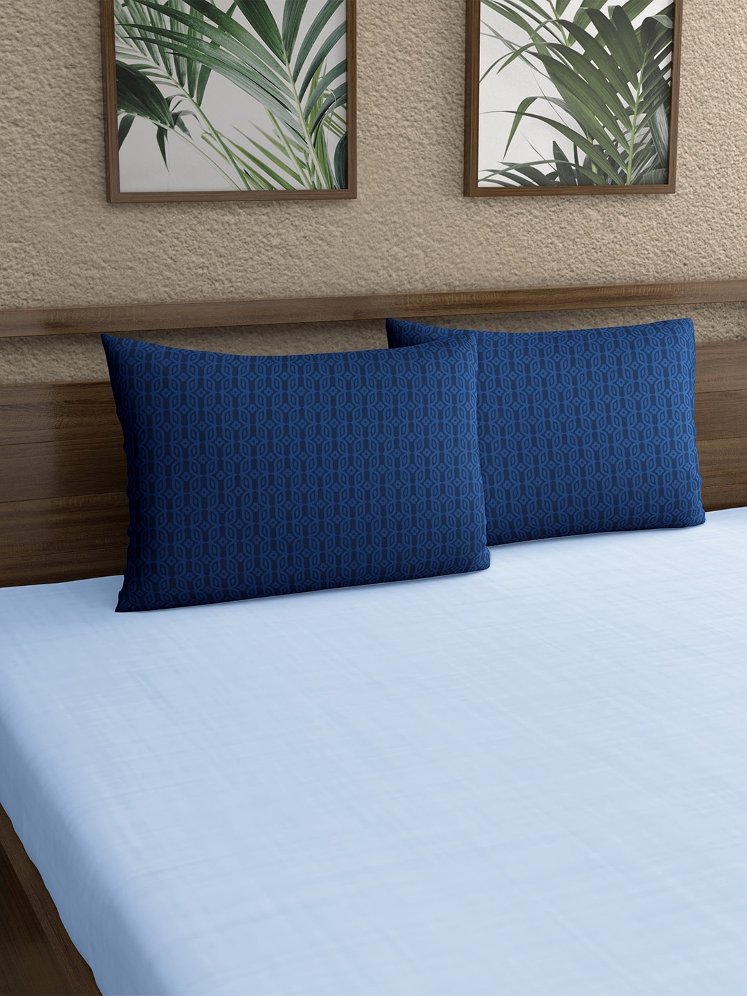 

Home Ecstasy Blue 2 Pieces Printed Pure Cotton Pillow Covers