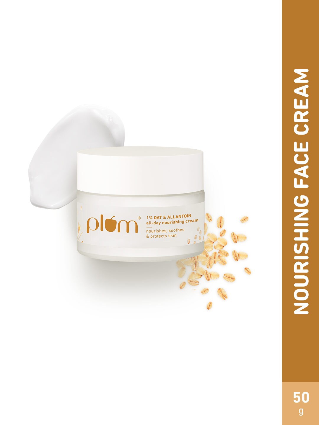 

Plum 1% Oat & Allantoin All-Day Nourishing Cream with Vitamin E & B5 - 50 g, White
