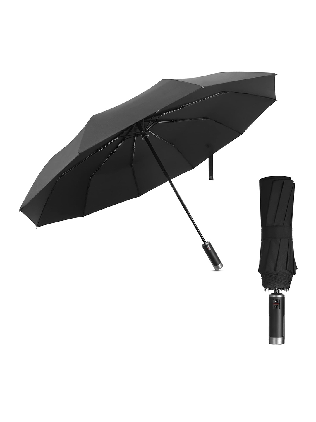 

THE CLOWNFISH 3- Fold Auto Open Umbrella, Black