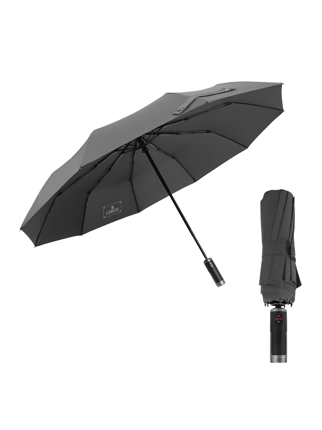 

THE CLOWNFISH 3- Fold Waterproof Umbrella, Grey