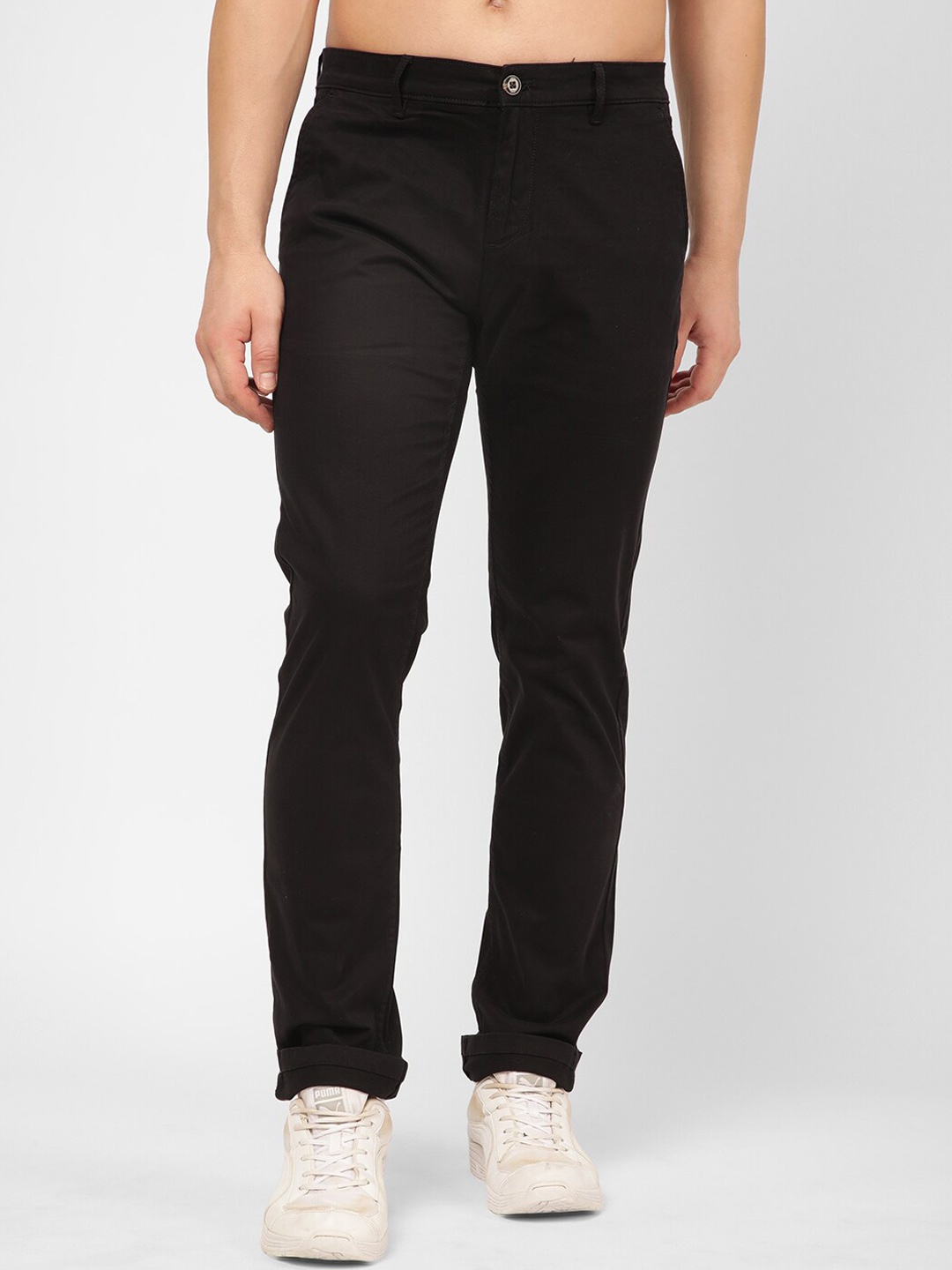 

R&B Men Mid-Rise Dark Shade Clean Look Jeans, Black