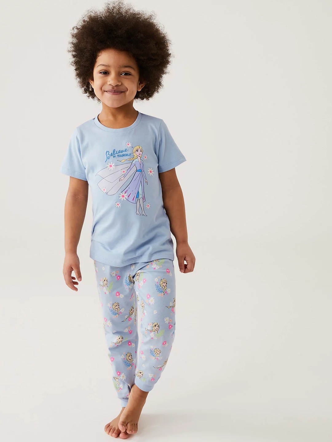 

Marks & Spencer Girls Frozen Printed Pure Cotton Night Suit, Blue
