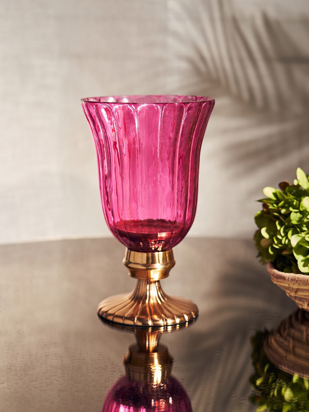 

Pure Home and Living Pink Textured Candle Holders