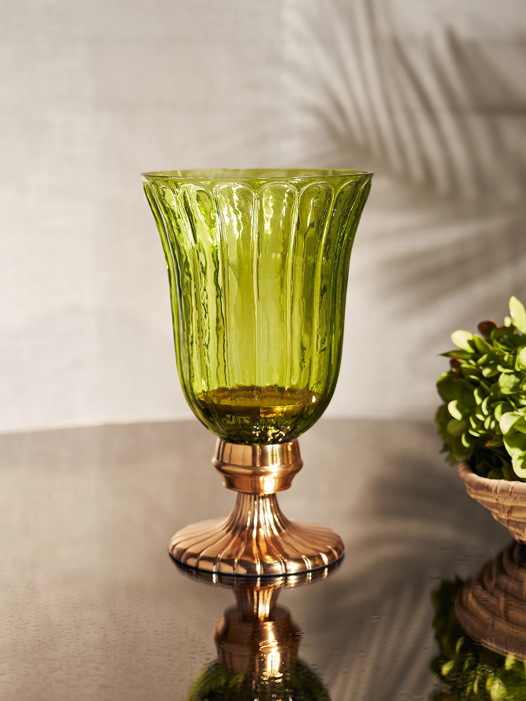 

Pure Home and Living Green Textured Candle Holders