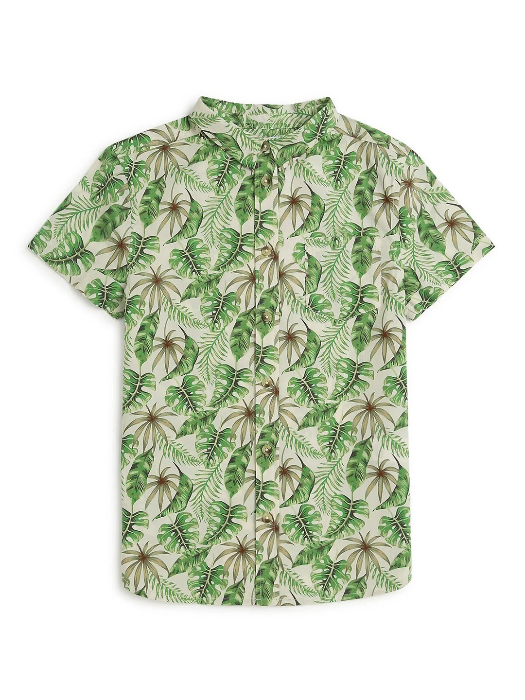 

Marks & Spencer Boys Tropical Printed Pure Cotton Casual Shirt, Green