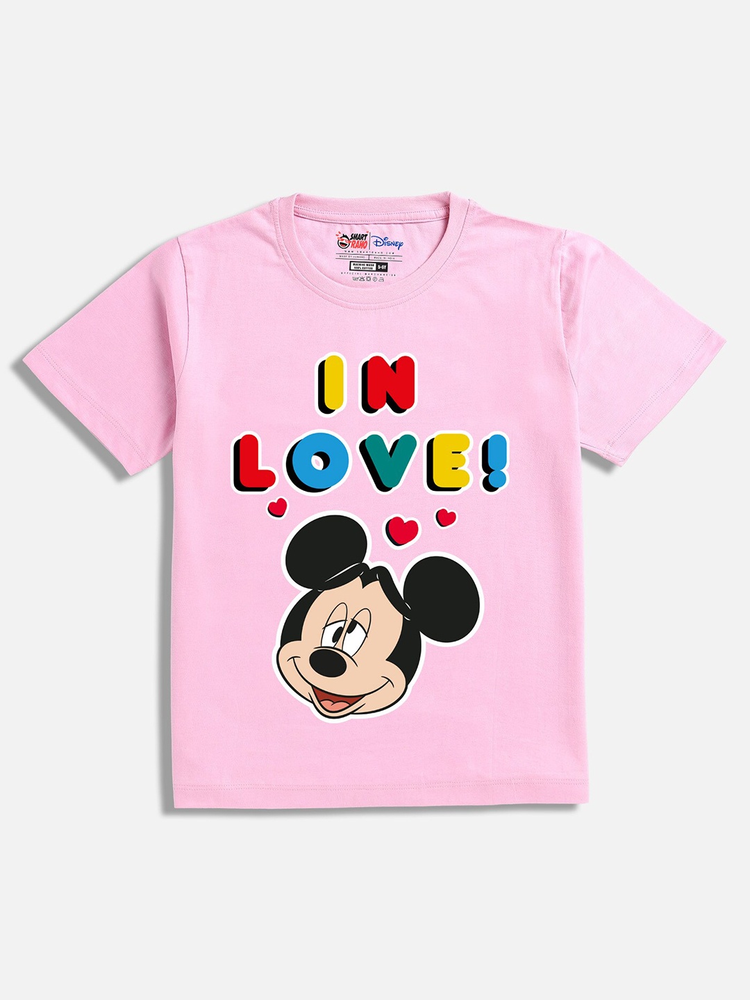 

SmartRAHO Boys Mickey Mouse Printed Cotton T-shirt, Pink