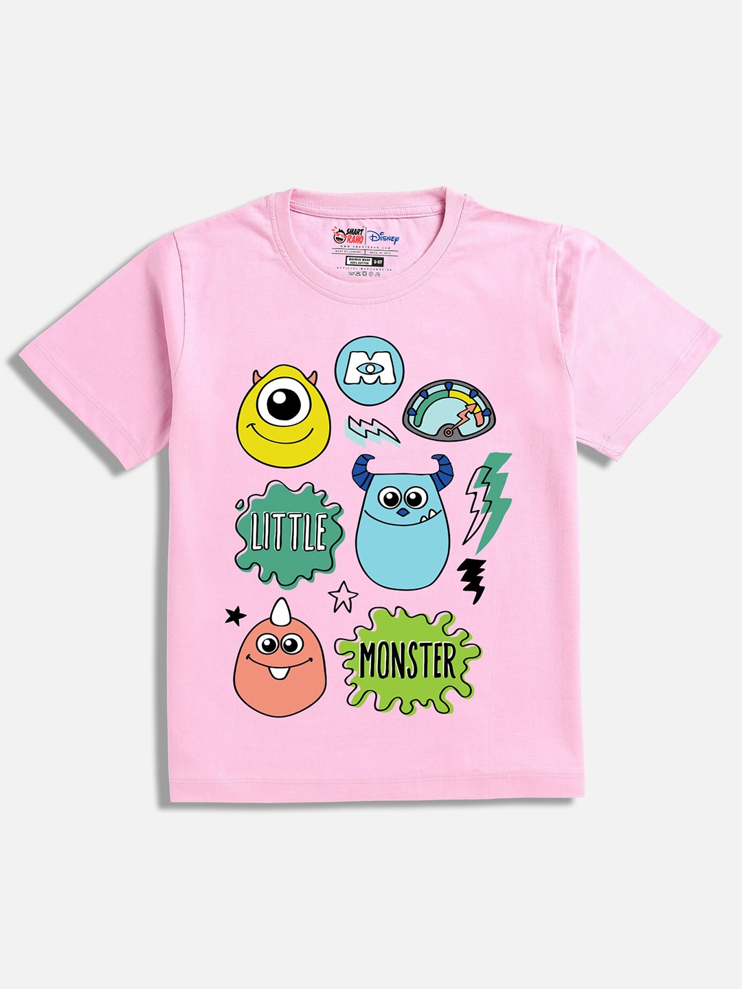 

SmartRAHO Boys Monsters Inc. Printed Cotton T-shirt, Pink