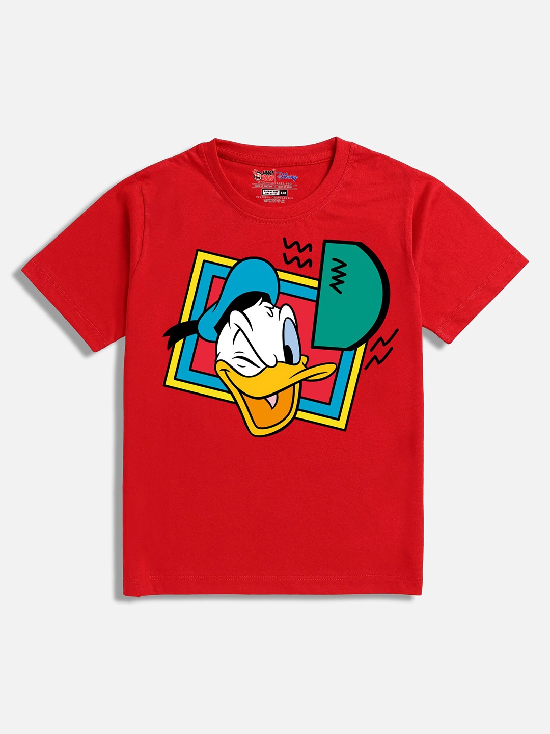 

SmartRAHO Boys Donald Duck Printed Cotton T-shirt, Red