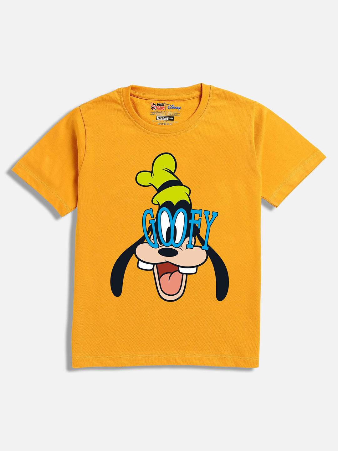 

SmartRAHO Boys Goofy Printed Cotton T-shirt, Yellow