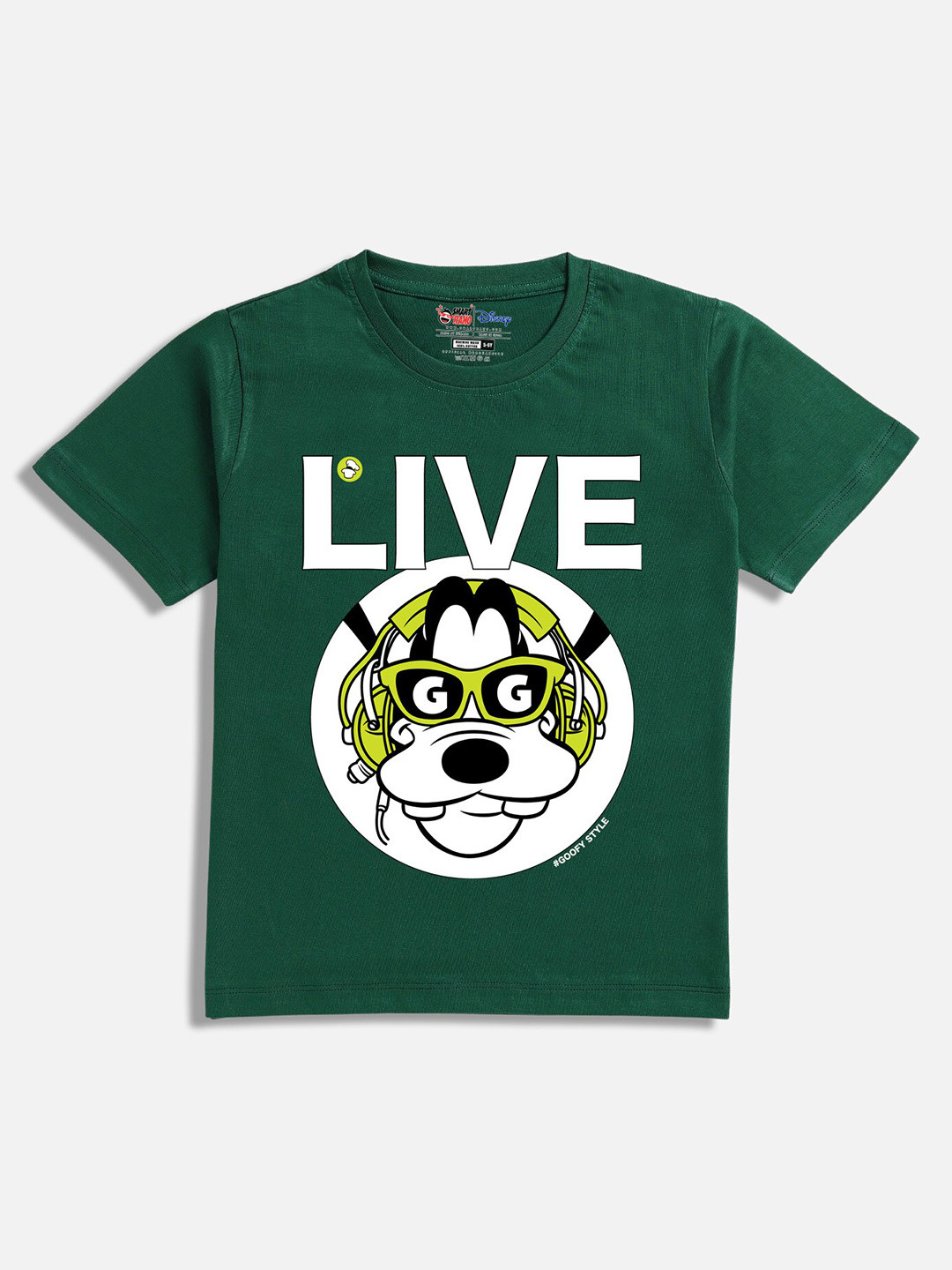 

SmartRAHO Boys Goofy Printed Cotton T-shirt, Green