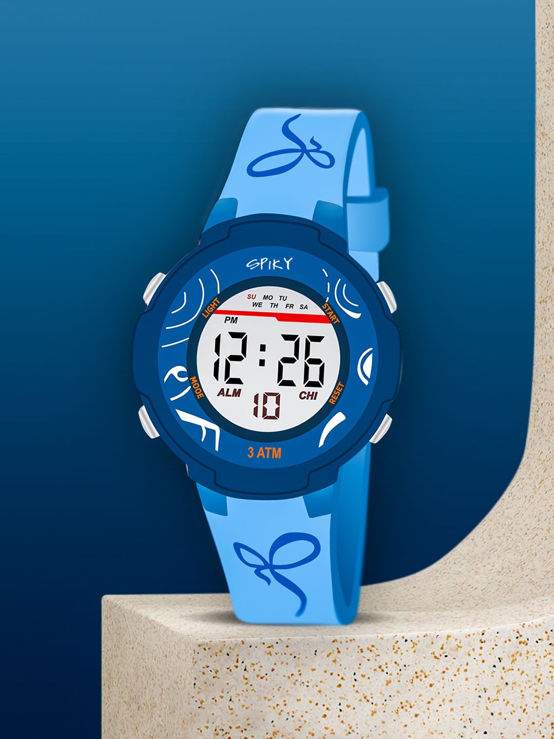 

Spiky Kids Printed Dial & Straps Digital Multi Function Automatic Watch SPKEVA11_C2_BLU, Blue