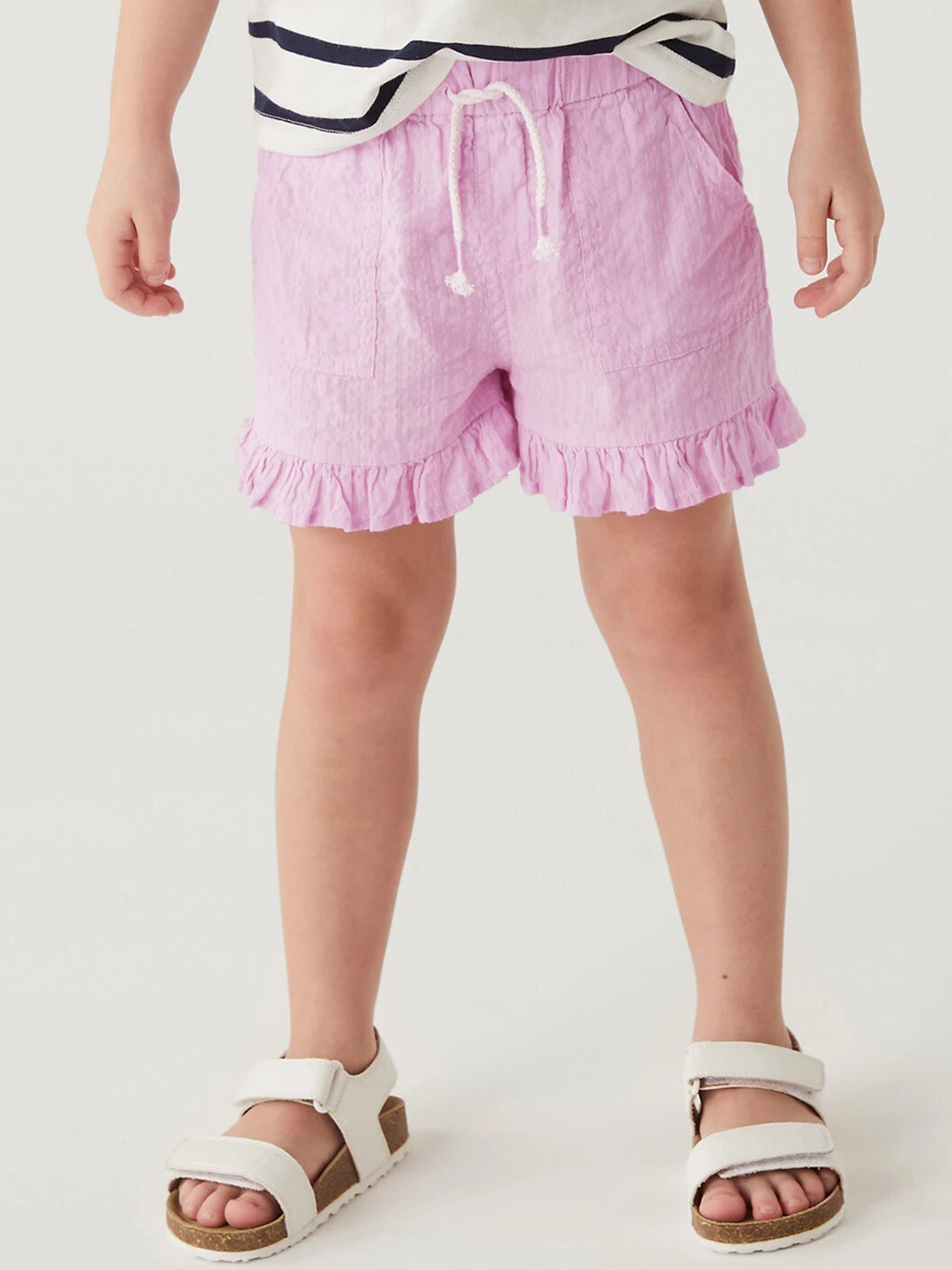 

Marks & Spencer Girls Mid-Rise Pure Cotton Shorts, Purple