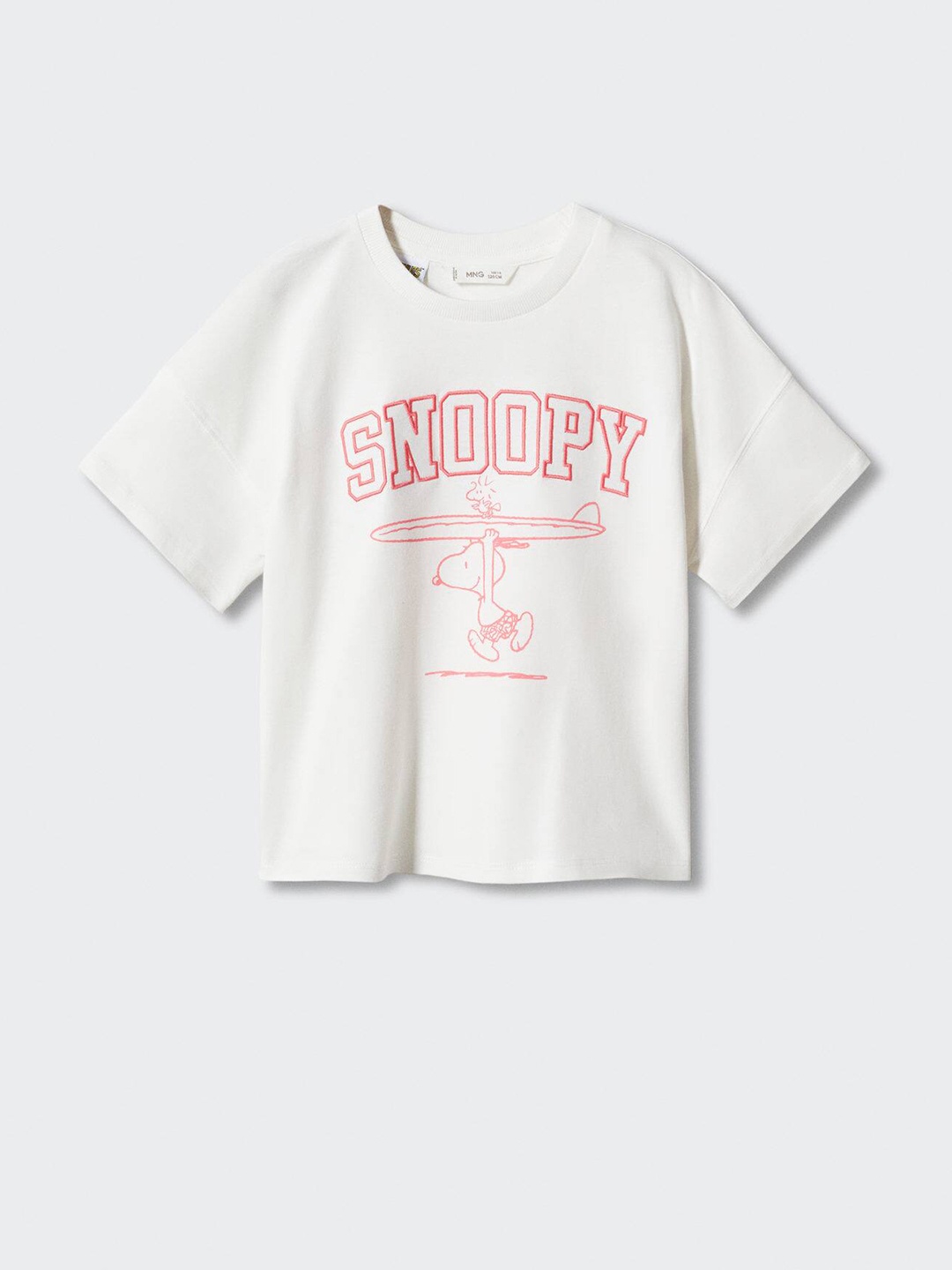 

Mango Kids Girls Snoopy Printed Pure Cotton T-shirt, White