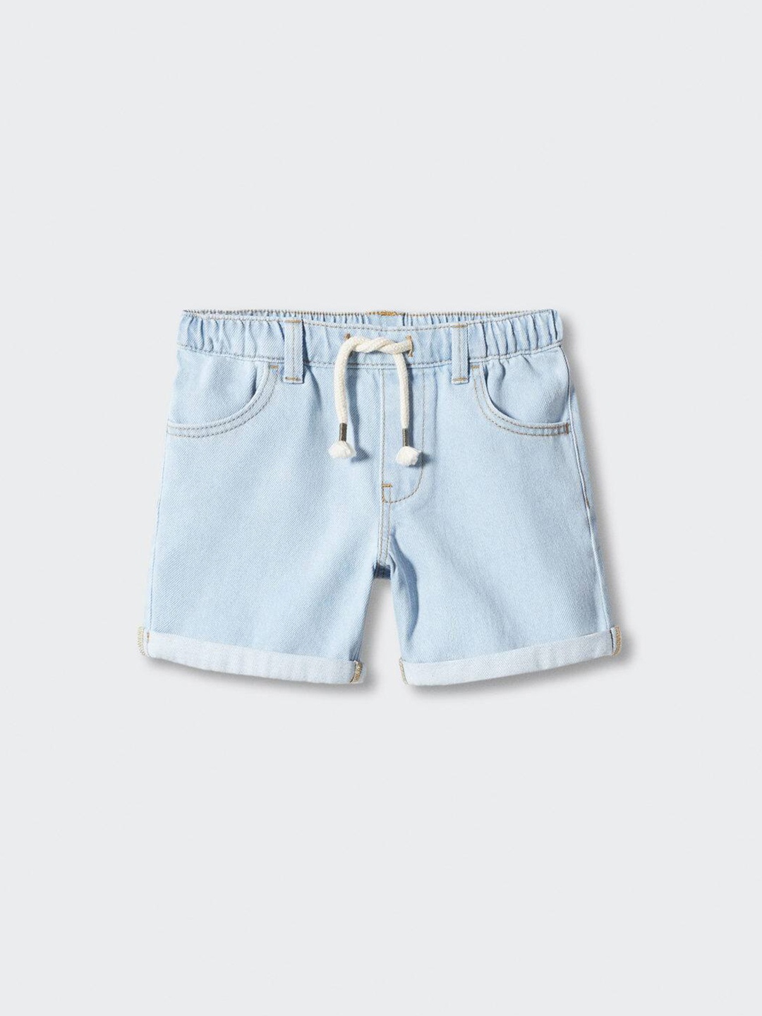 

Mango Kids Boys Mid-Rise Straight Fit Pure Cotton Denim Shorts, Blue