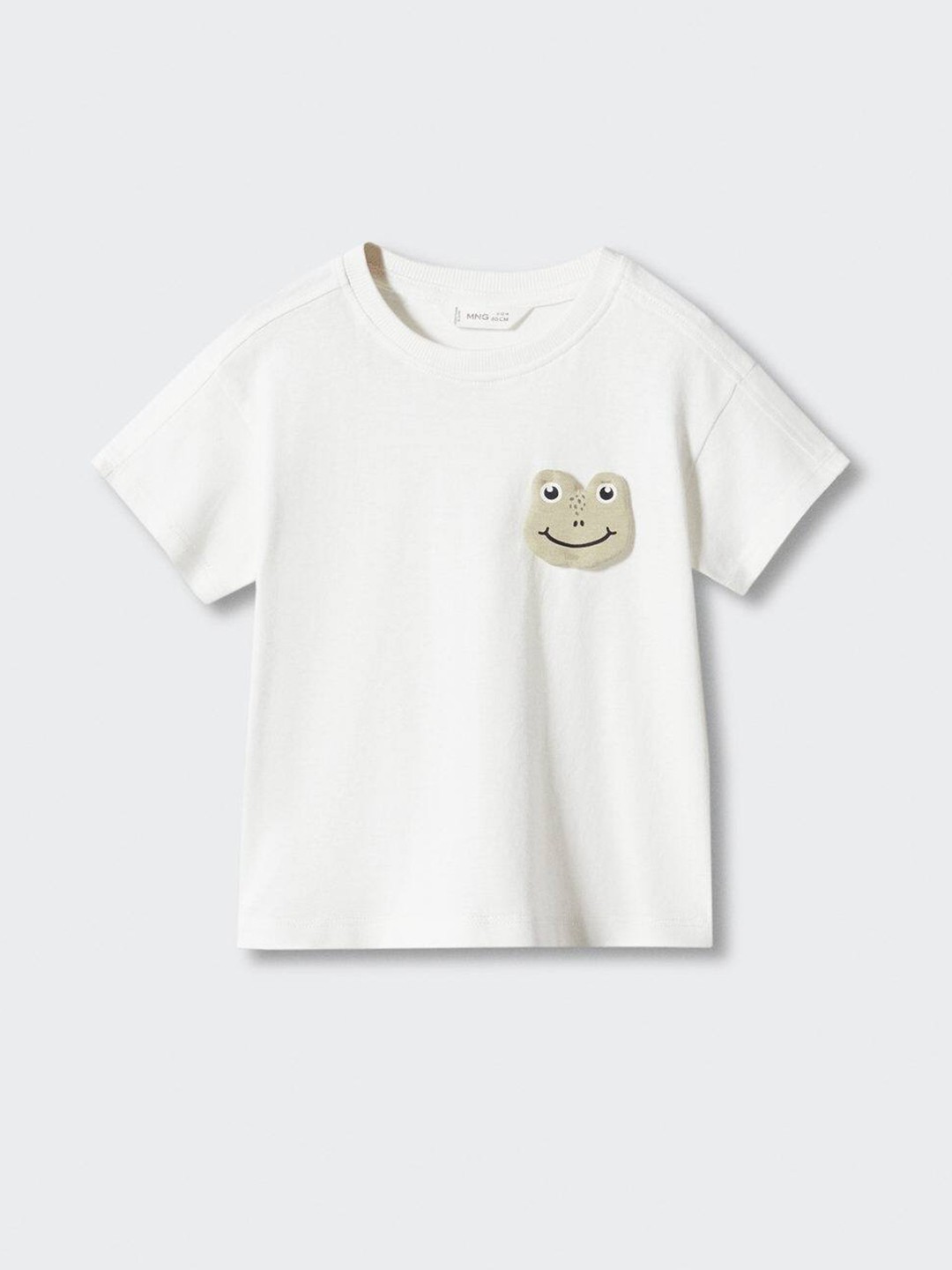 

Mango Kids Boys Pure Cotton Applique Detail T-shirt, White