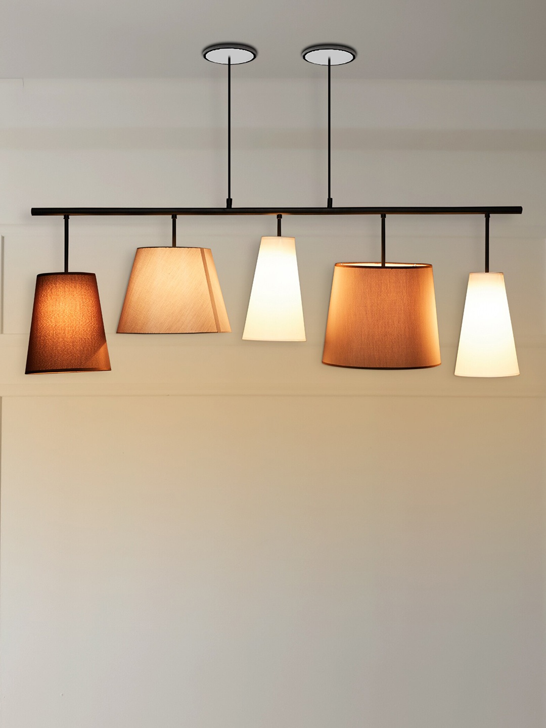 

Home Centre Black & Brown Melody Lustre Metal Ceiling Lamp