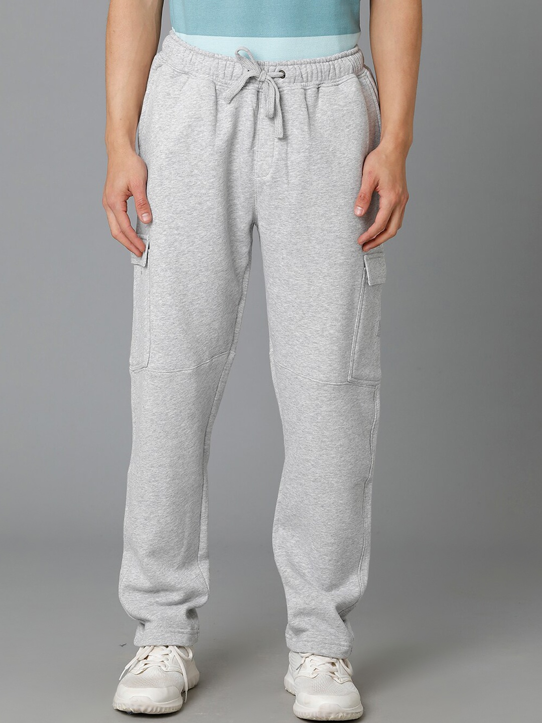 

Voi Jeans Men Mid-Rise Sports Track Pants, Grey