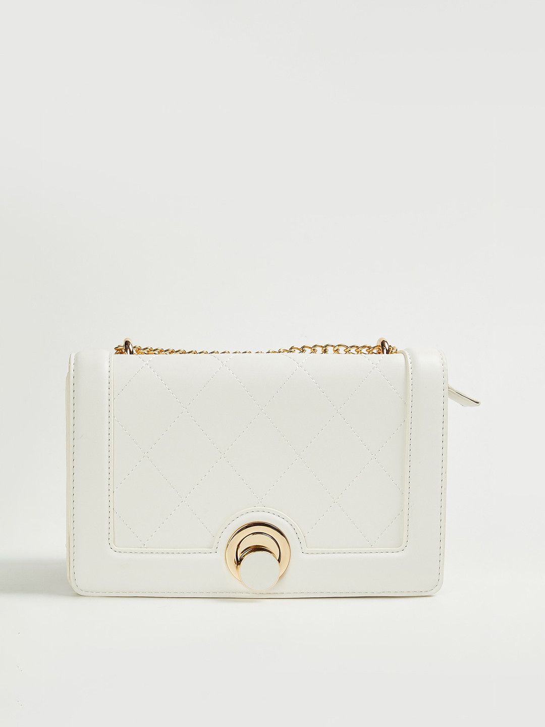 

CODE by Lifestyle Textured Structured Sling Bag With Quilted, White