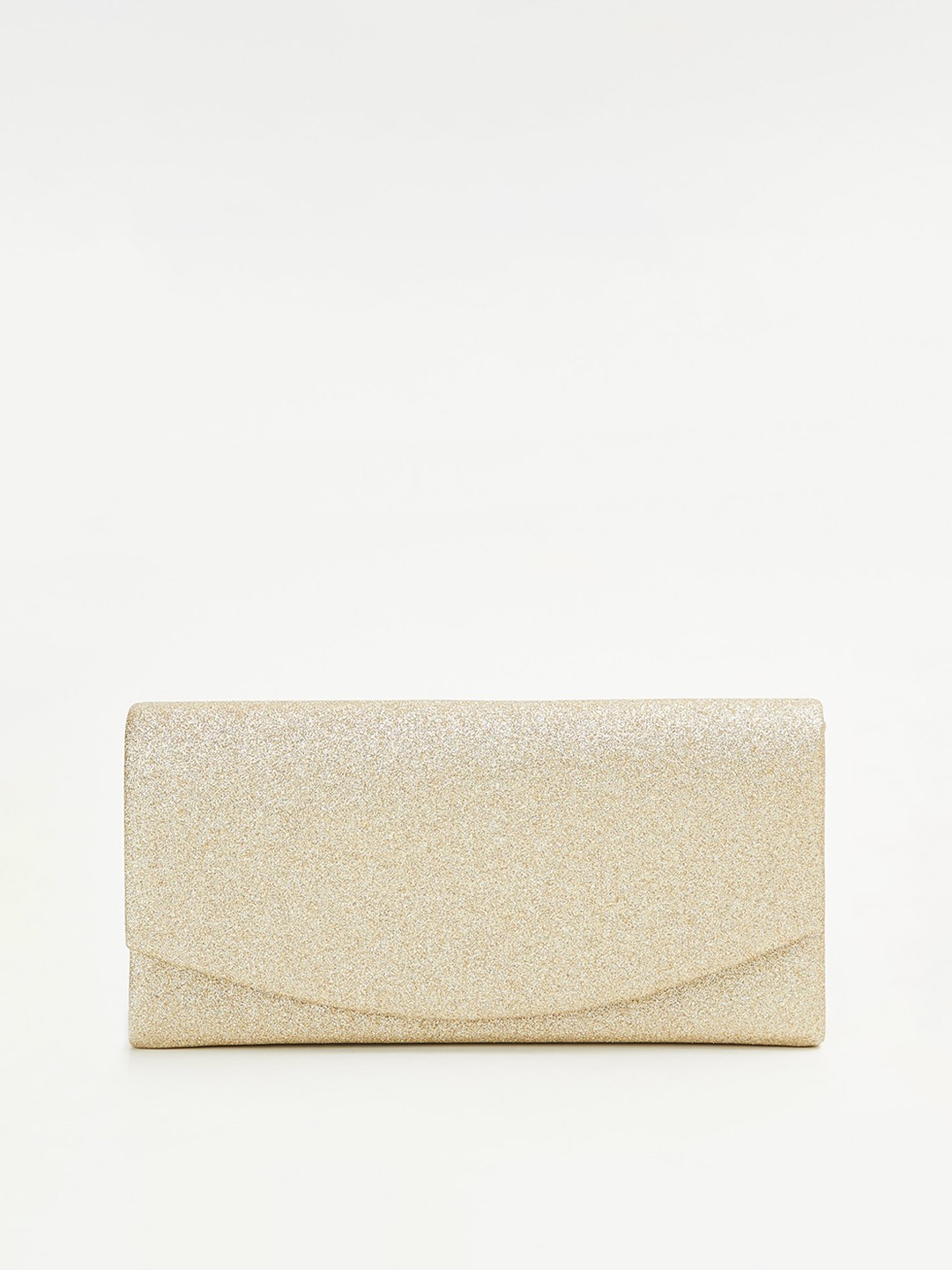 

CODE by Lifestyle Shimmery Foldover Clutch With Sling Strap, Gold