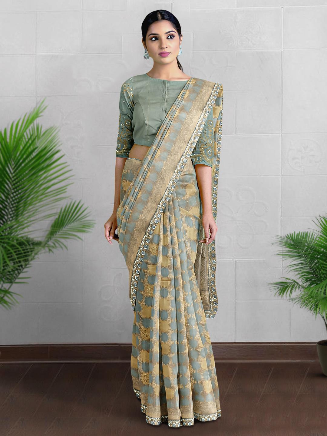 

Kalamandir Abstract Printed Saree, Grey