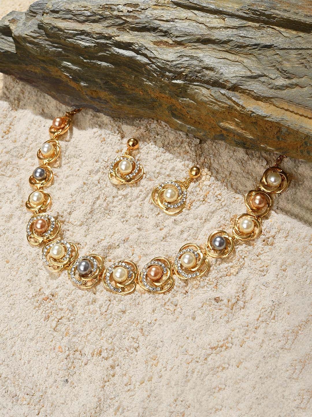 

SOHI Gold-Plated Beaded Jewellery Set