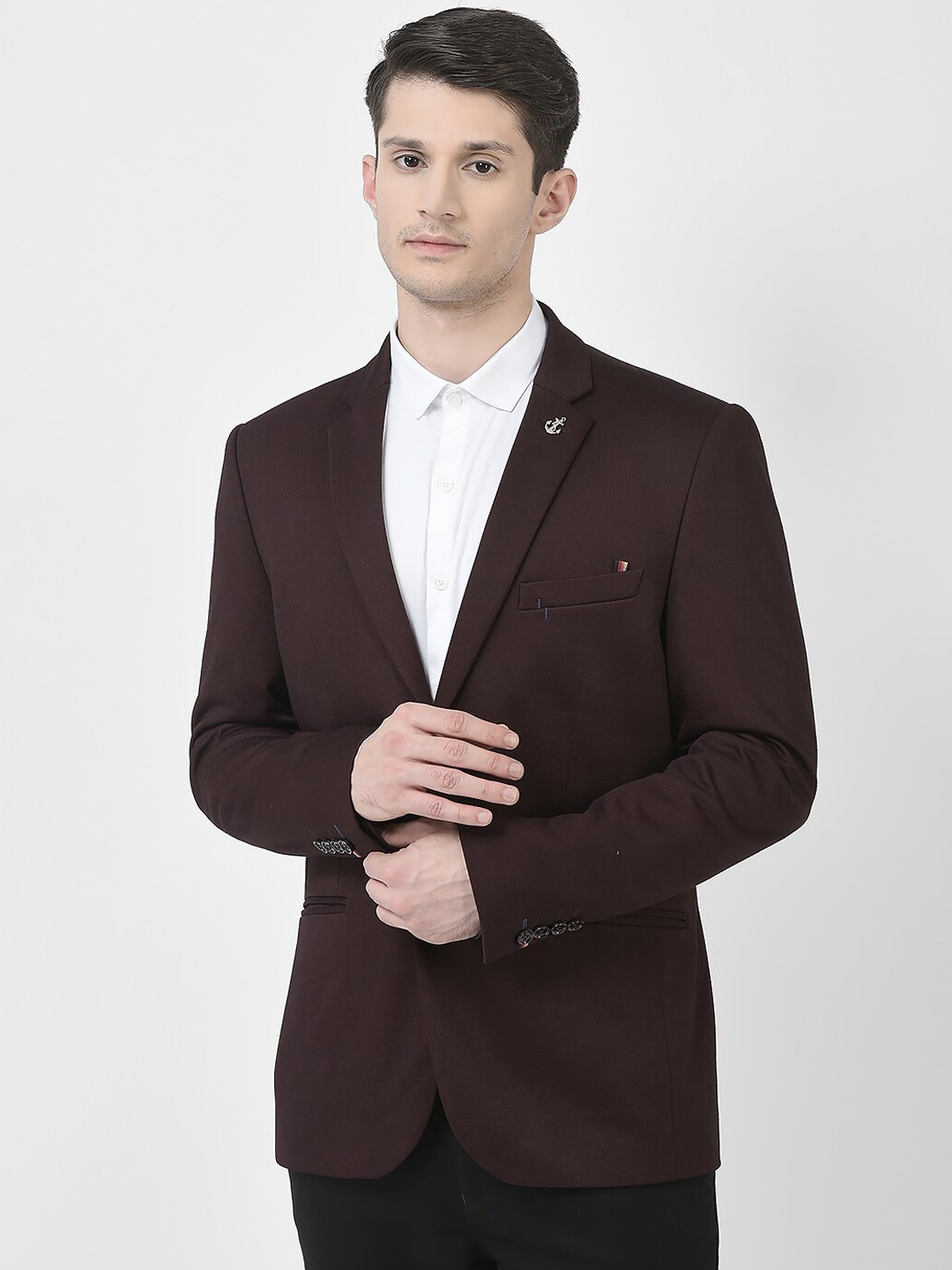 

Crimsoune Club Single Breasted Formal Blazer, Maroon