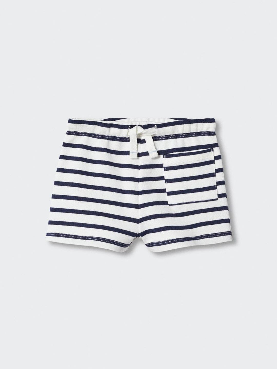 

Mango Kids Girls Pure Cotton Striped High-Rise Shorts, White