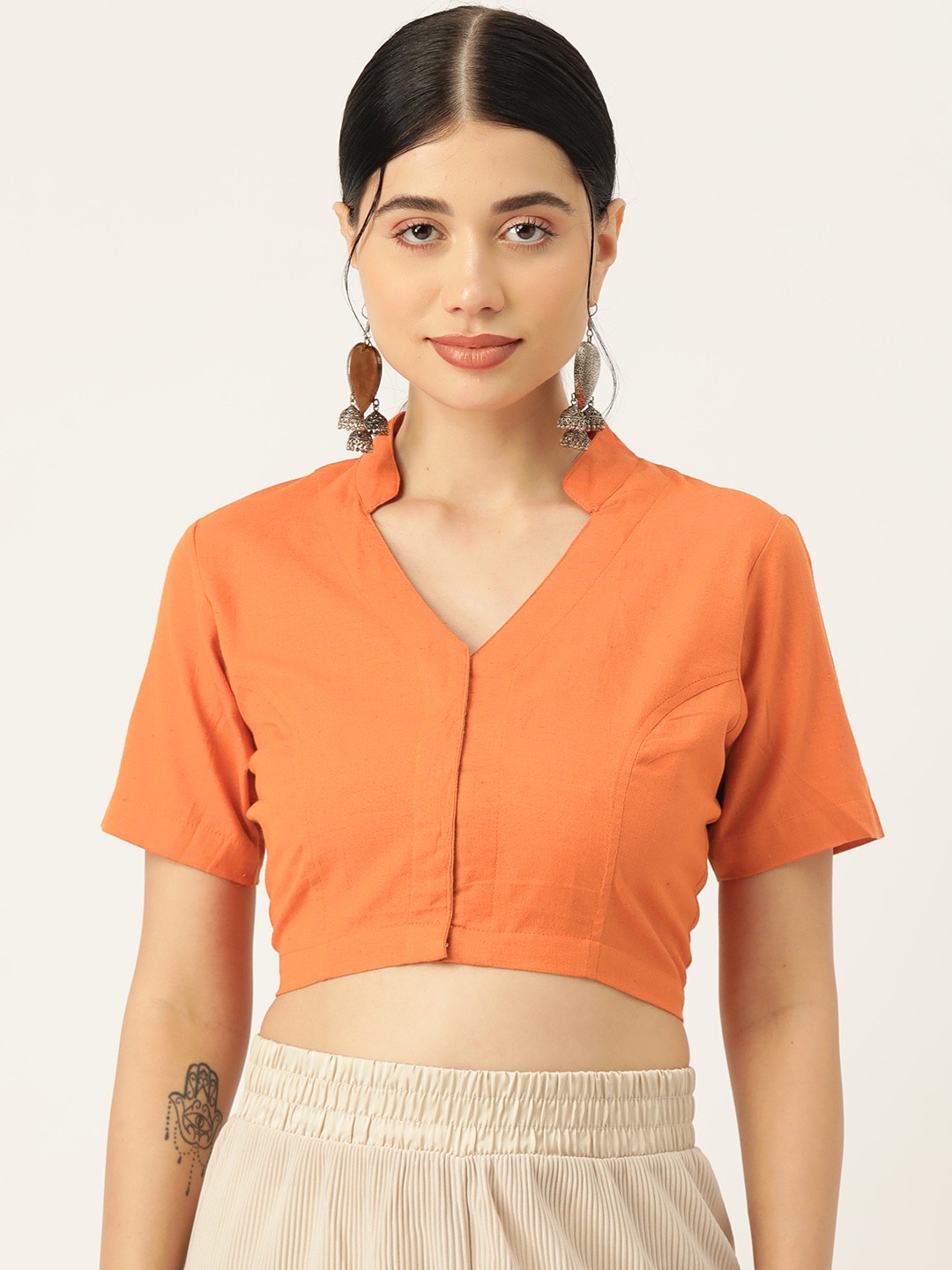 

Molcha Embroidered Cotton Blouse, Rust