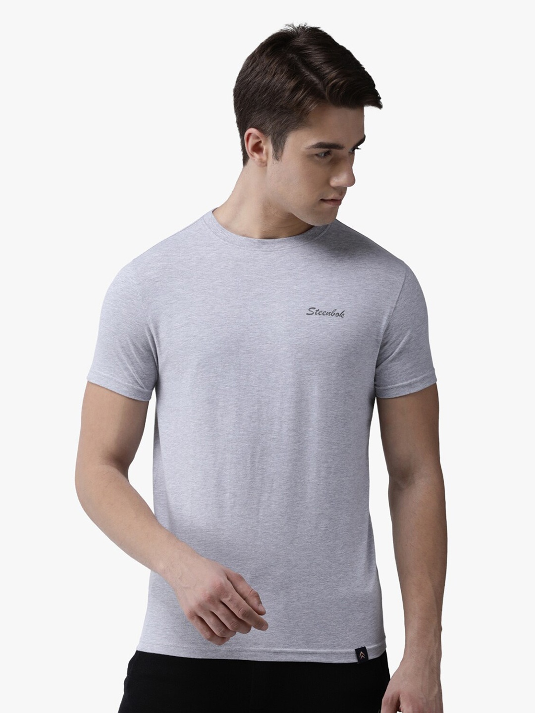 

Steenbok Round Neck Odour Free Pure Cotton T-shirt, Grey