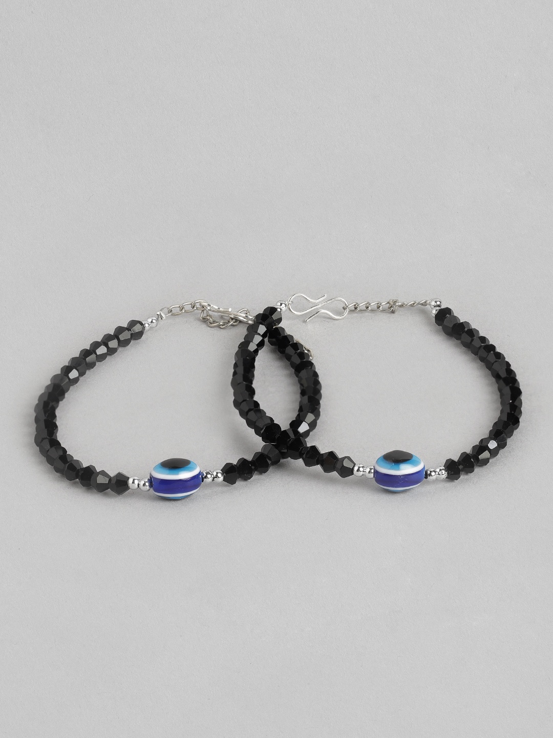 

Rang Gali Set of 2 Beaded Evil Eye Anklet, Black