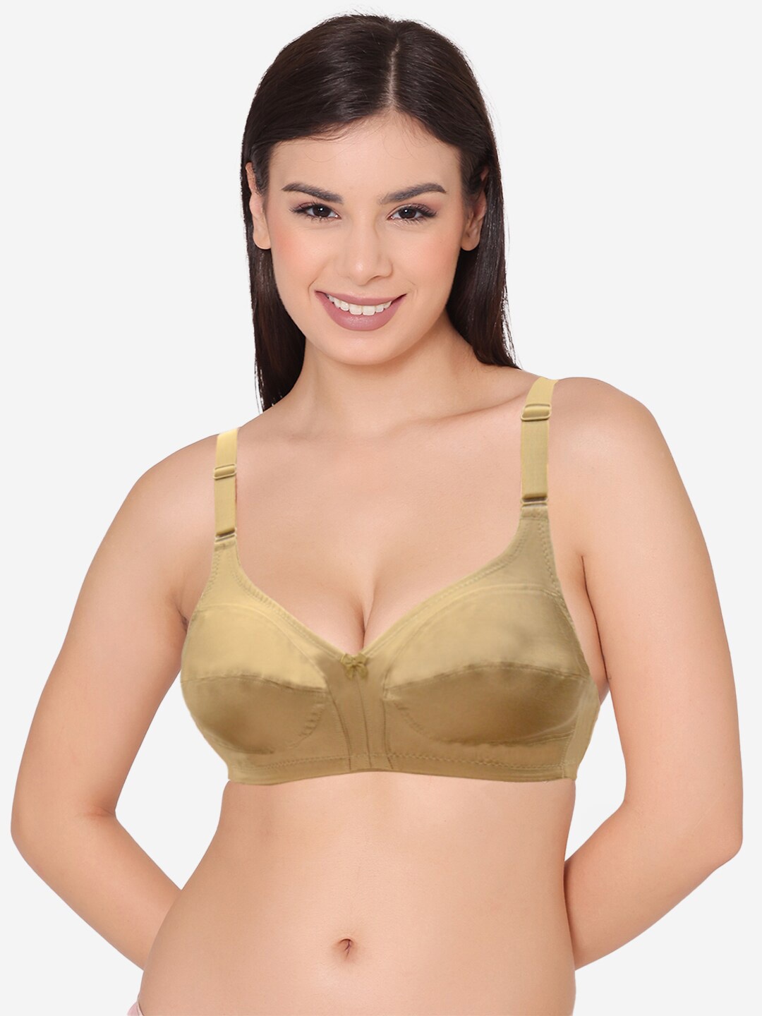 

GROVERSONS Paris Beauty Non-Padded Non-Wired Full All Day Comfort Coverage Satin Bra, Nude