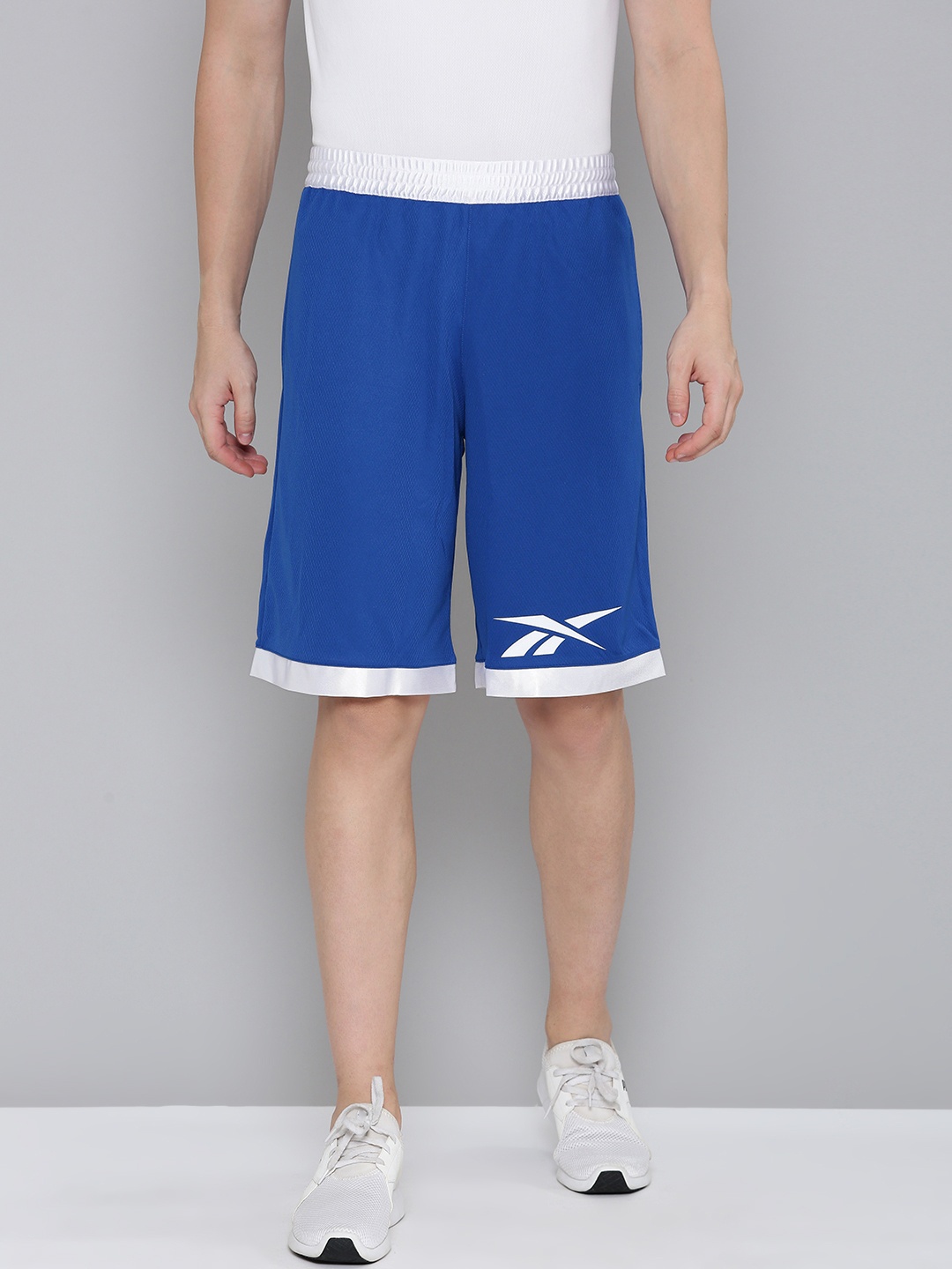 

Reebok Men Striped Sports Shorts, Blue