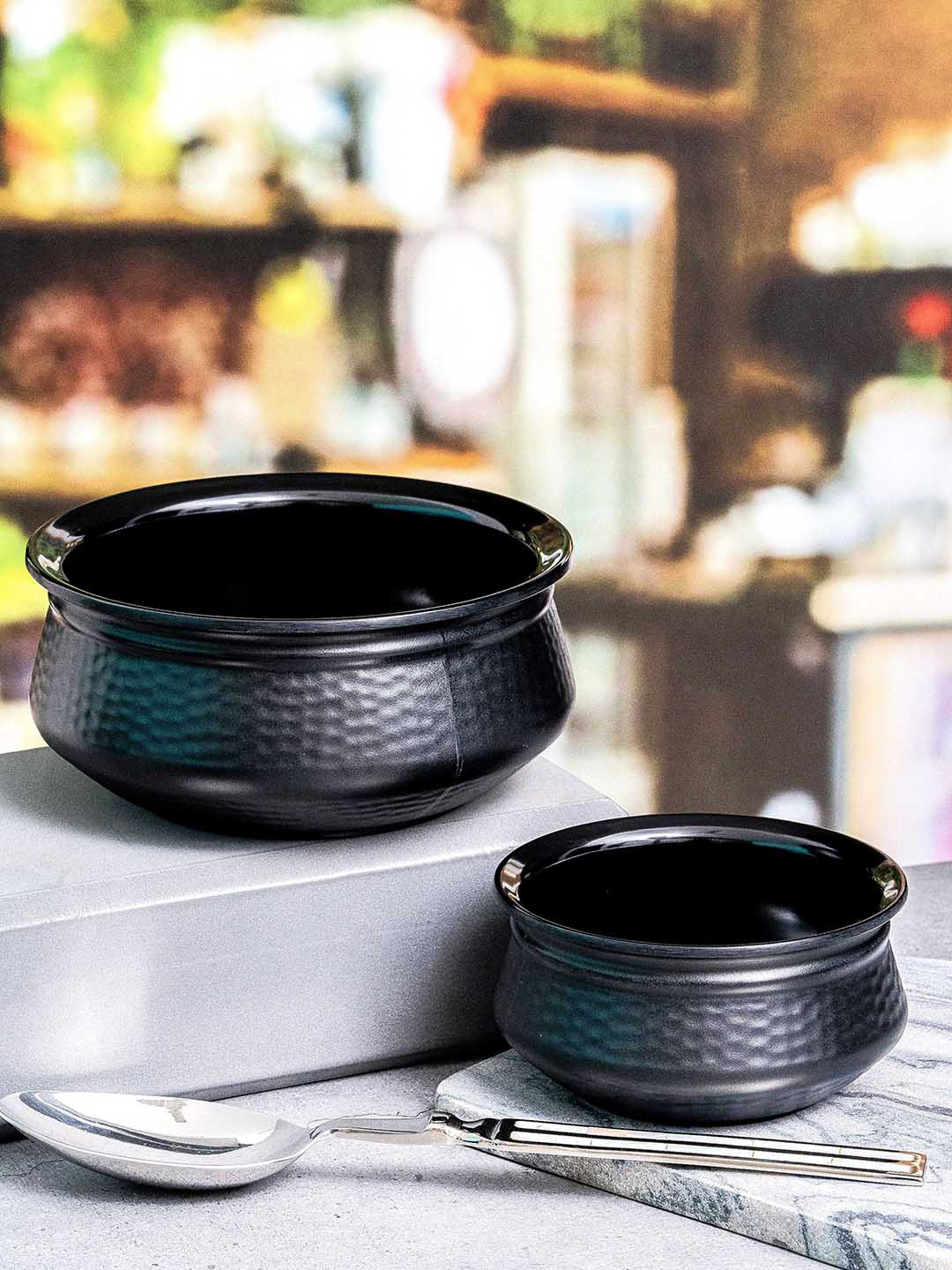 

Stehlen Black 2 Pieces Melamine Glossy Bowls